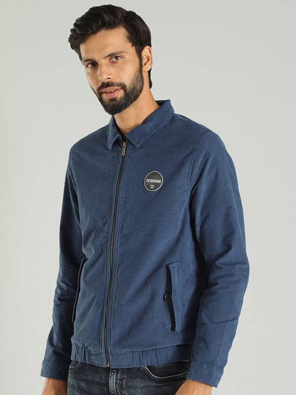 Men Solid Full Sleeve Bomber Jacket