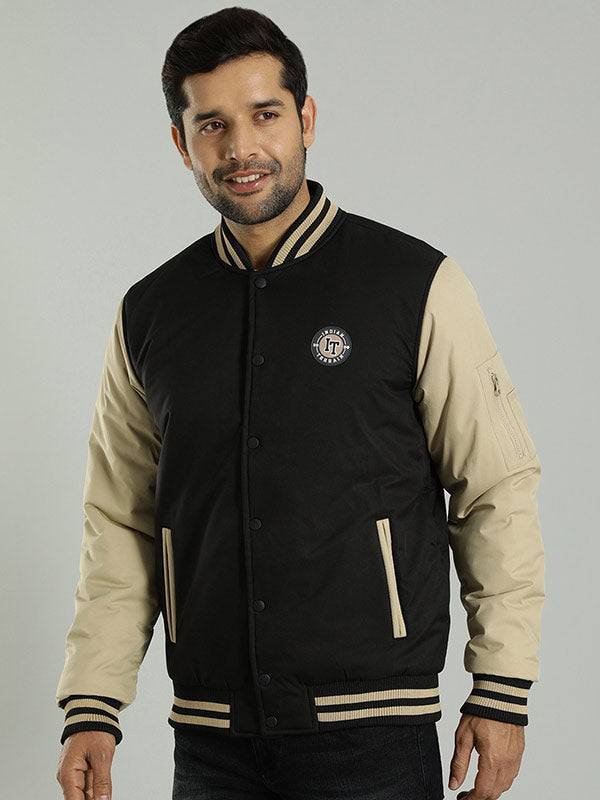Men Solid Full Sleeve Biker Jacket