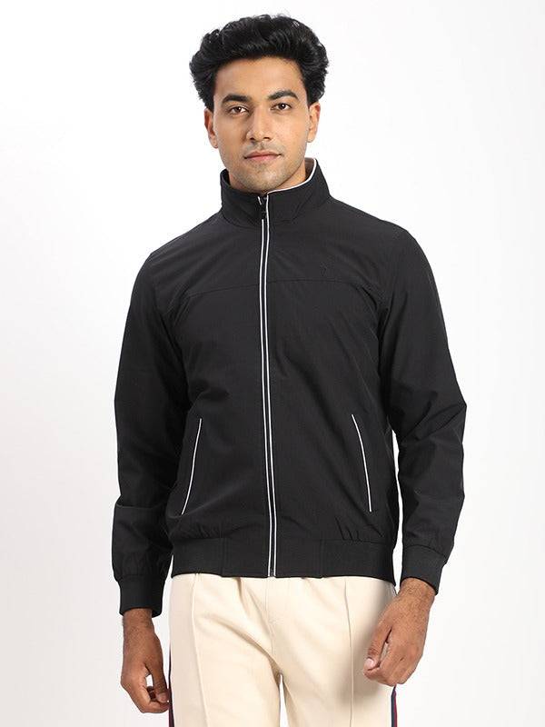 Men Solid Full Sleeve Bomber Jacket