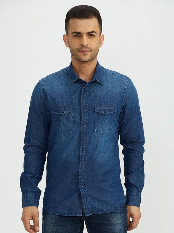 Men Solid Full Sleeve Cotton Shirt