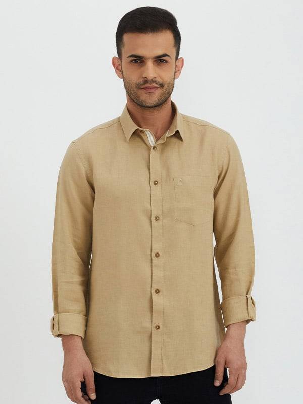 Men Solid Full Sleeve Linen Shirt