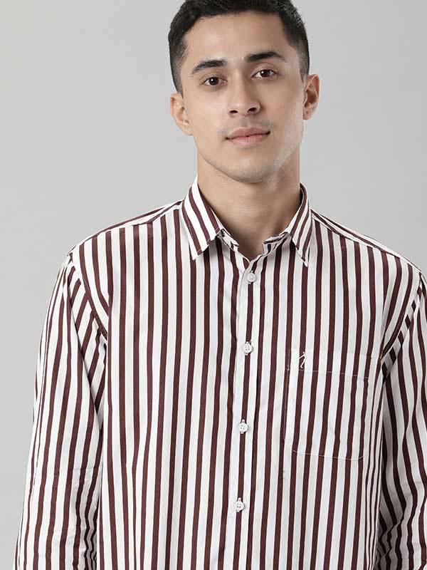 Men Striped Full Sleeve Cotton Stretch Shirt