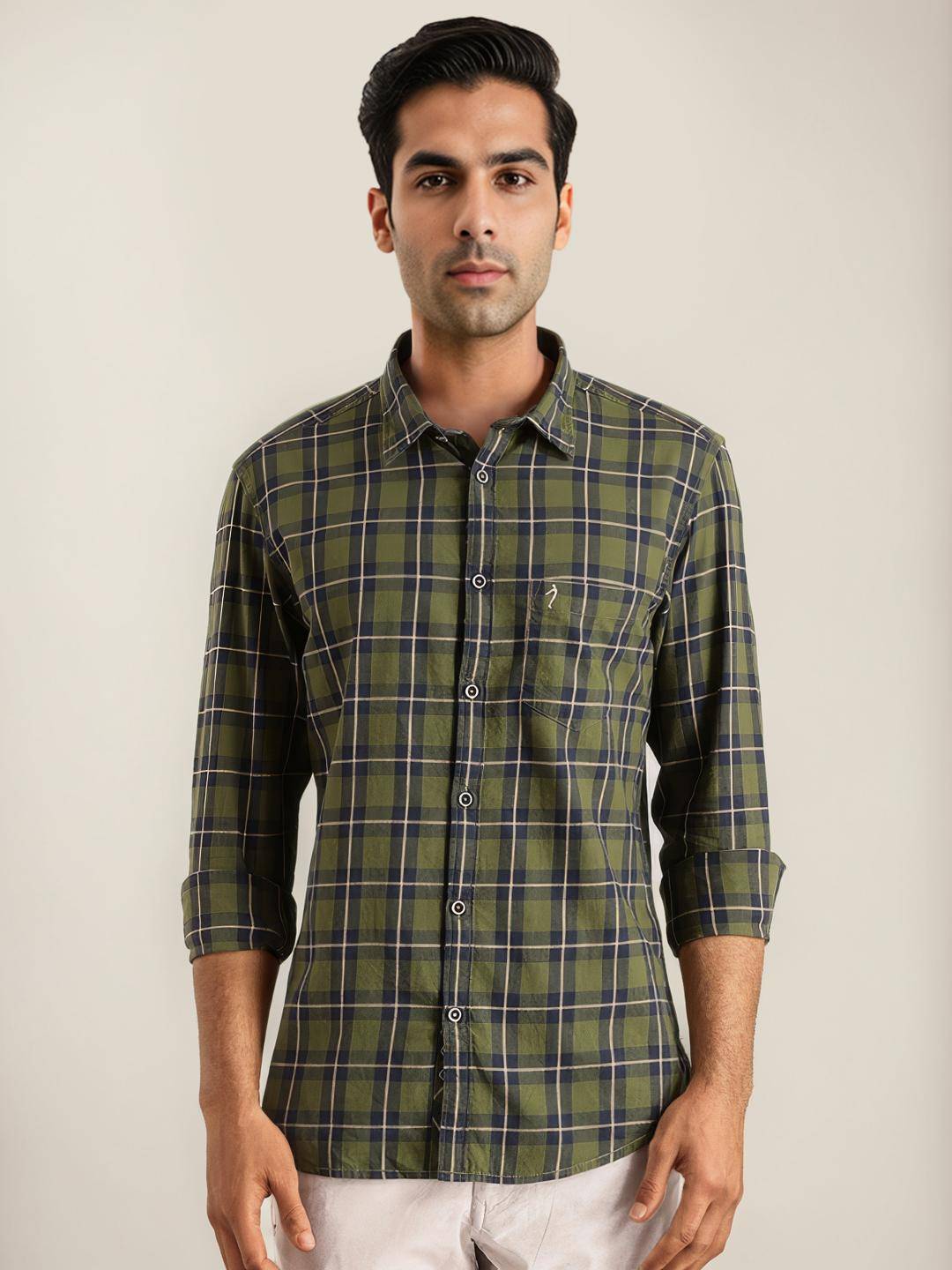 Men Checked Full Sleeve Cotton Shirt