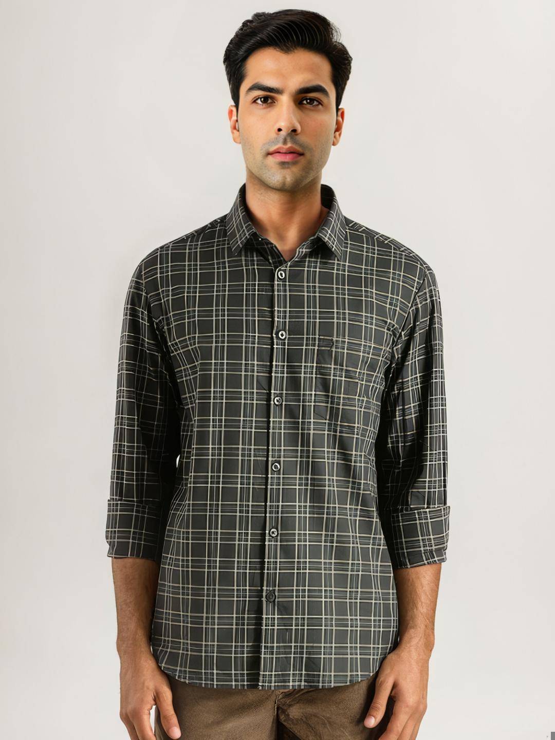 Men Checked Full Sleeve Cotton Shirt