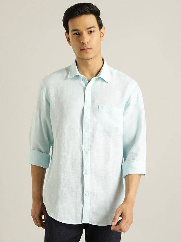 Men Solid Full Sleeve Linen Shirt
