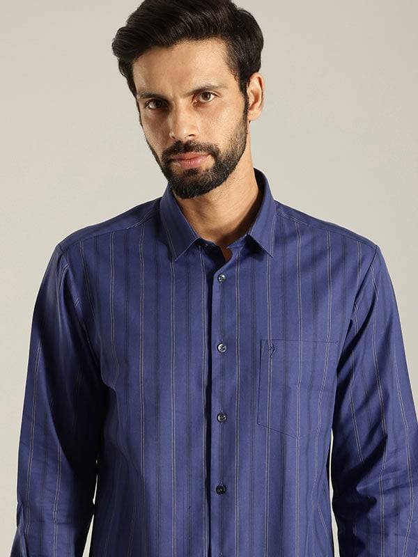 Men Striped Full Sleeve Cotton Shirt