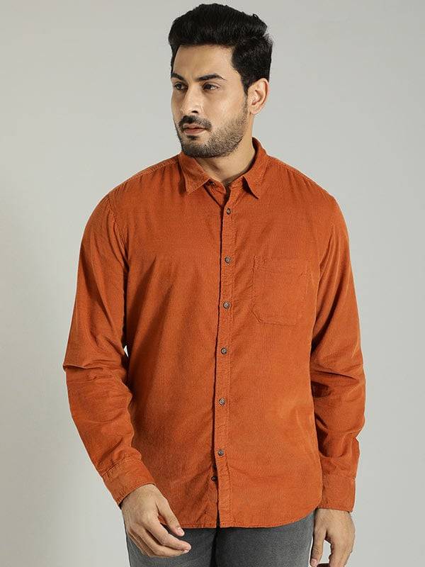 Men Solid Full Sleeve Cotton Blend Shirt