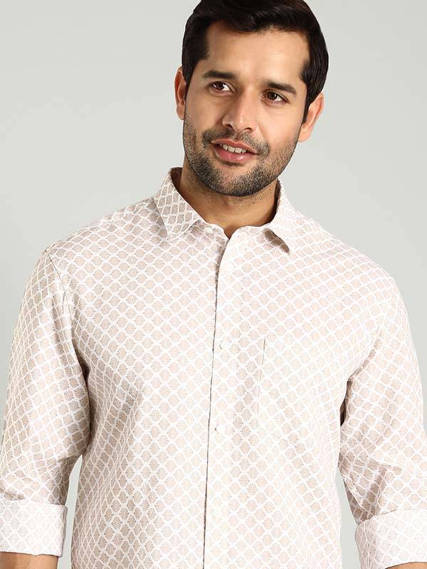 Men Printed Half Sleeve Cotton Blend Shirt