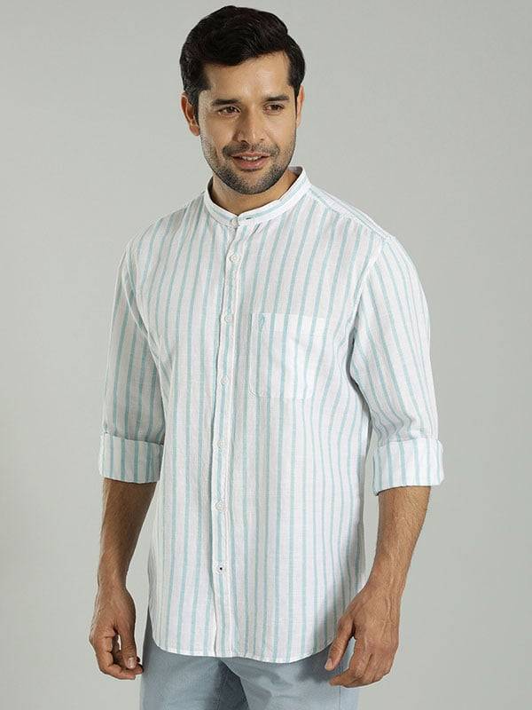 Men Striped Full Sleeve Cotton Blend Shirt