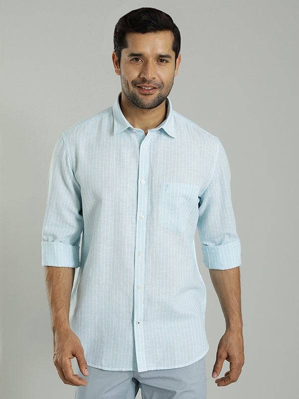 Men Striped Full Sleeve Cotton Blend Shirt