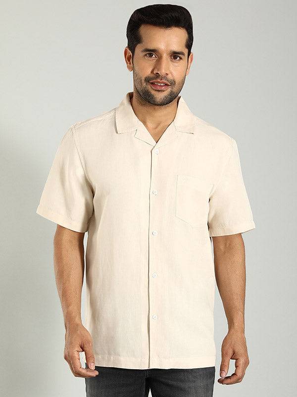 Men Solid Half Sleeve Viscose Blend Shirt