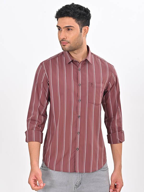 Men Striped Full Sleeve Cotton Blend Shirt