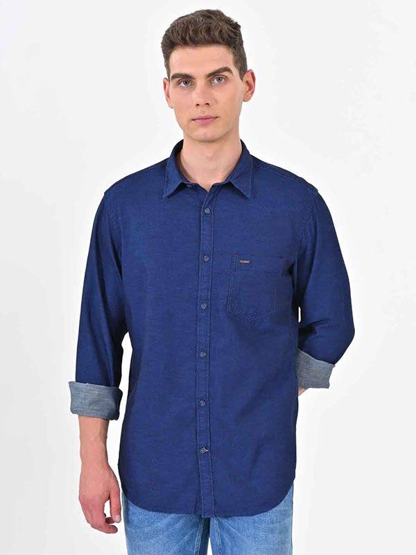 Men Solid Full Sleeve Cotton Shirt