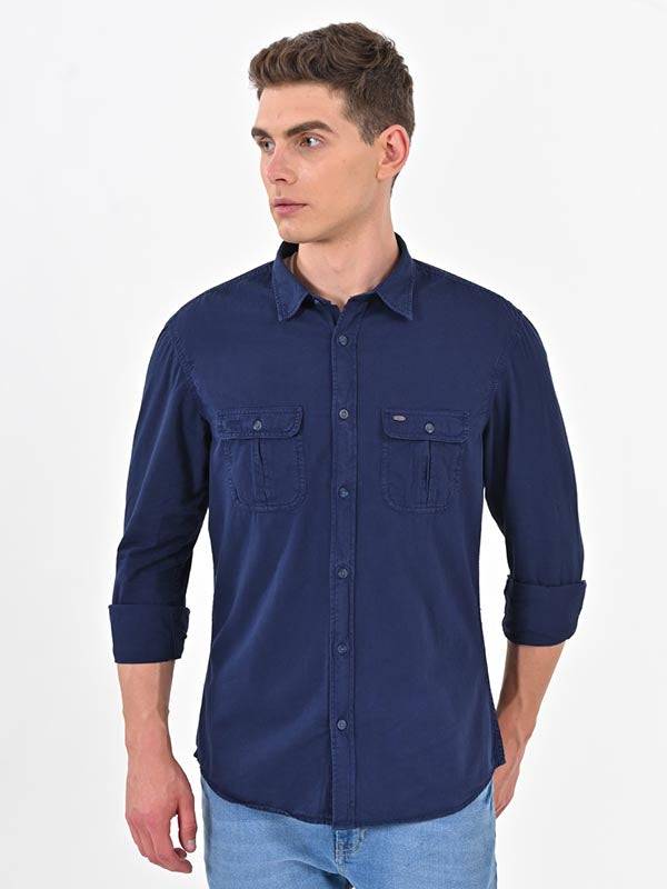 Men Solid Full Sleeve Cotton Shirt