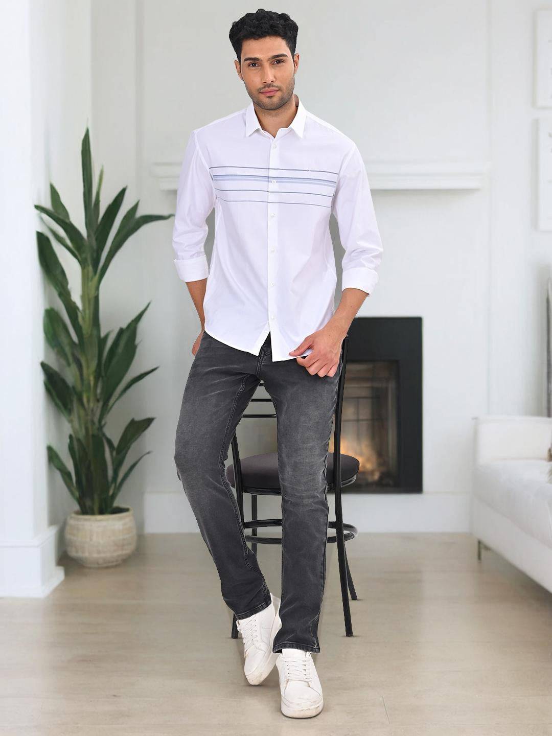 Men Striped Full Sleeve Cotton Shirt