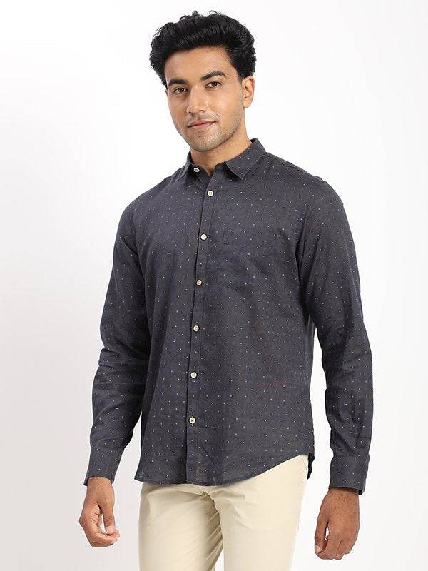 Men Printed Full Sleeve Linen Blend Shirt