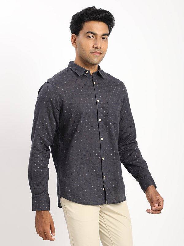 Men Printed Full Sleeve Linen Blend Shirt