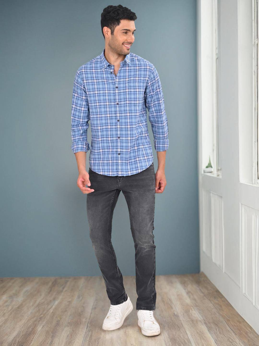 Men Checked Full Sleeve Cotton Shirt