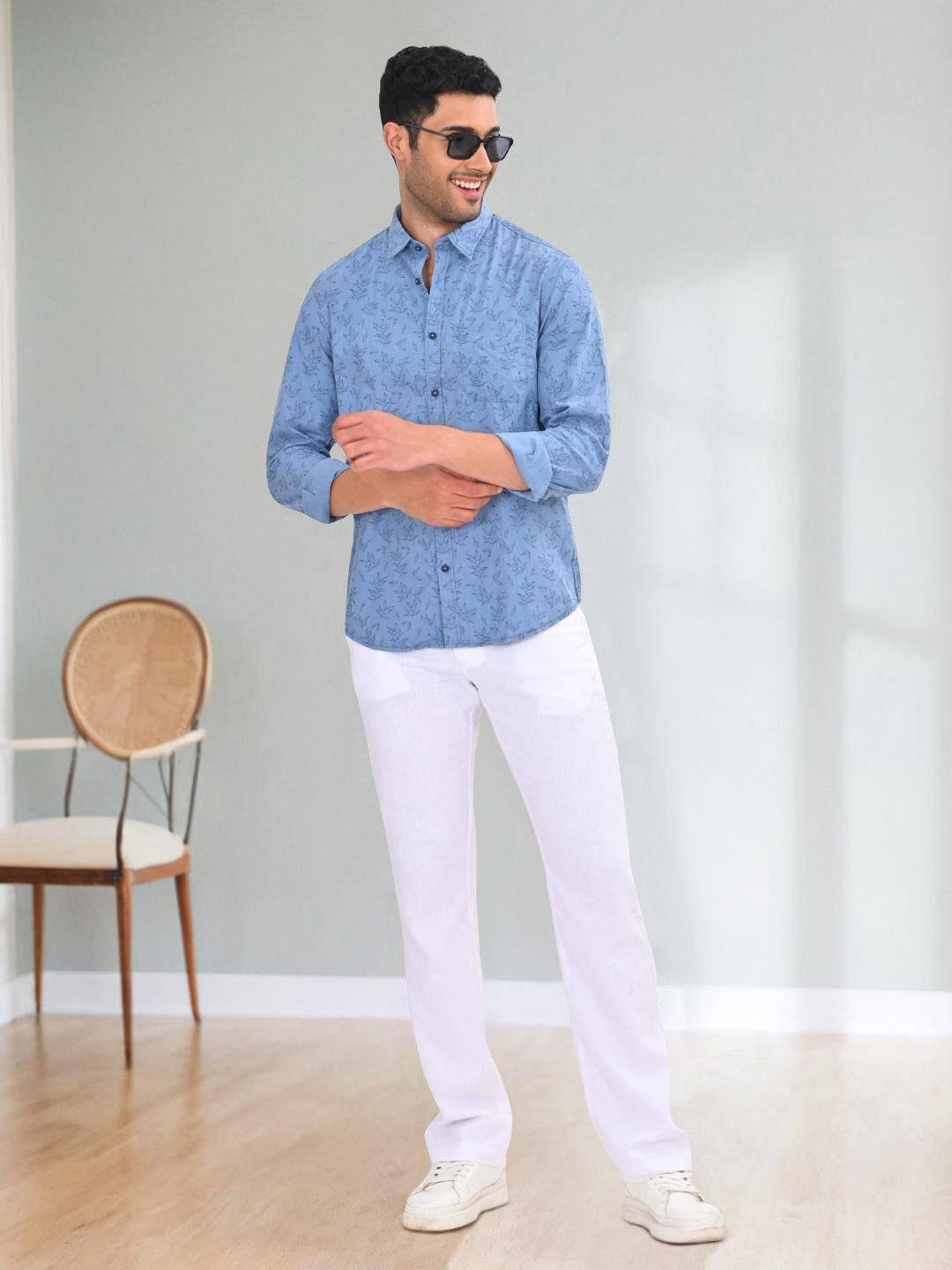 Men Printed Full Sleeve Cotton Shirt