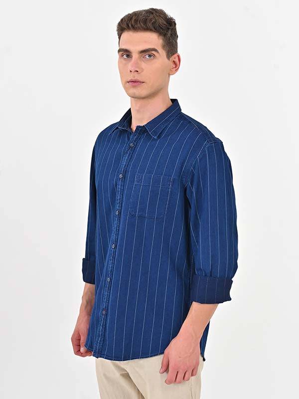 Men Striped Full Sleeve Cotton Shirt