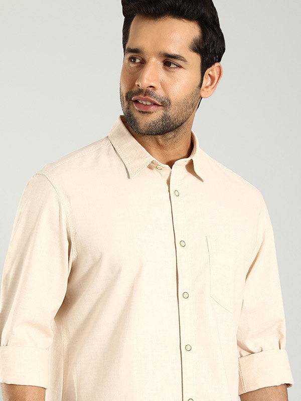 Men Solid Full Sleeve Cotton Shirt