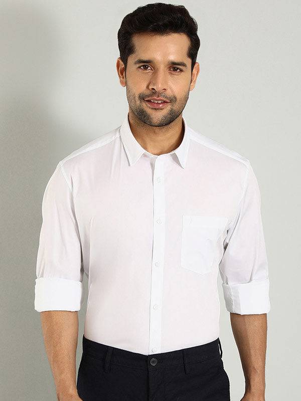 Men Solid Full Sleeve Cotton Blend Shirt