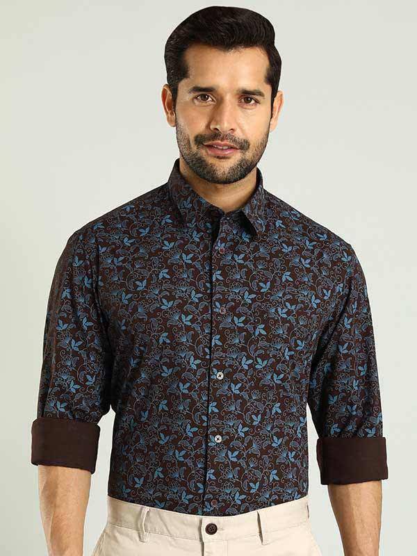 Men Printed Full Sleeve Cotton Stretch Shirt