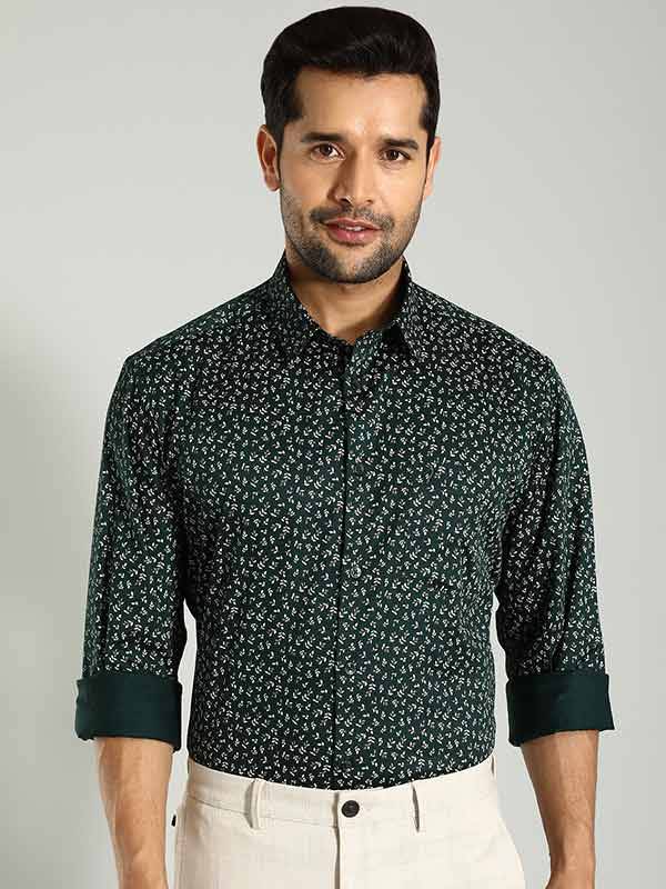 Men Printed Full Sleeve Cotton Stretch Shirt