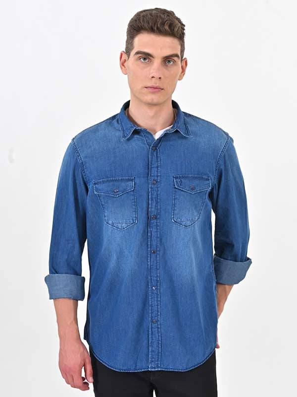 Men Solid Full Sleeve Cotton Shirt