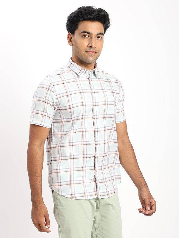 Men Checked Half Sleeve Cotton Shirt