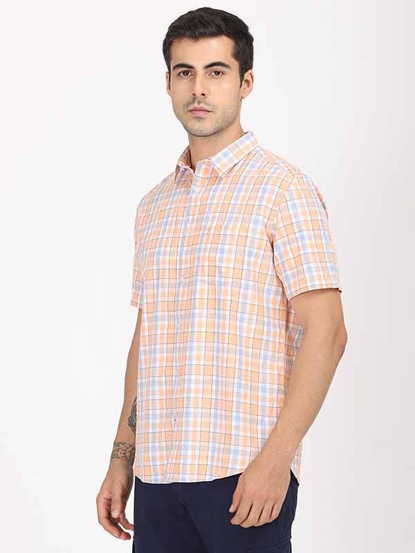 Men Checked Half Sleeve Cotton Shirt