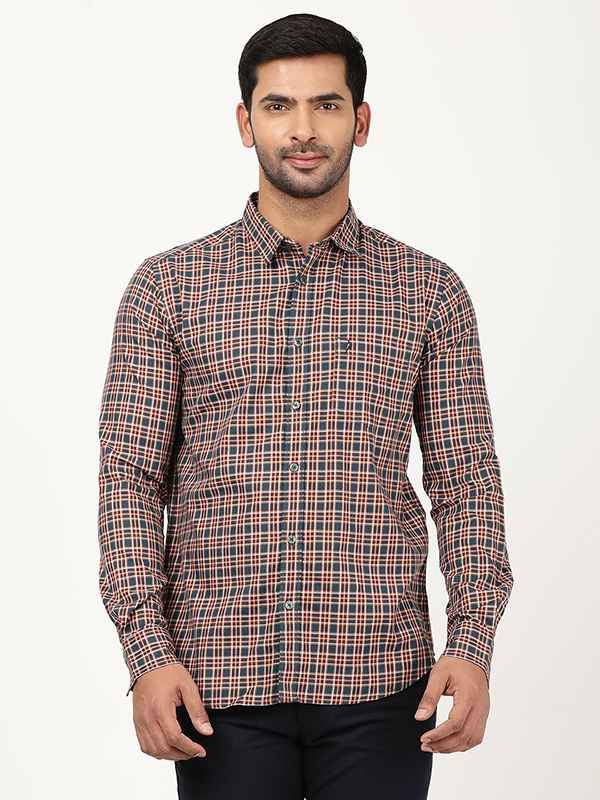 Men Checked Full Sleeve Cotton Stretch Shirt