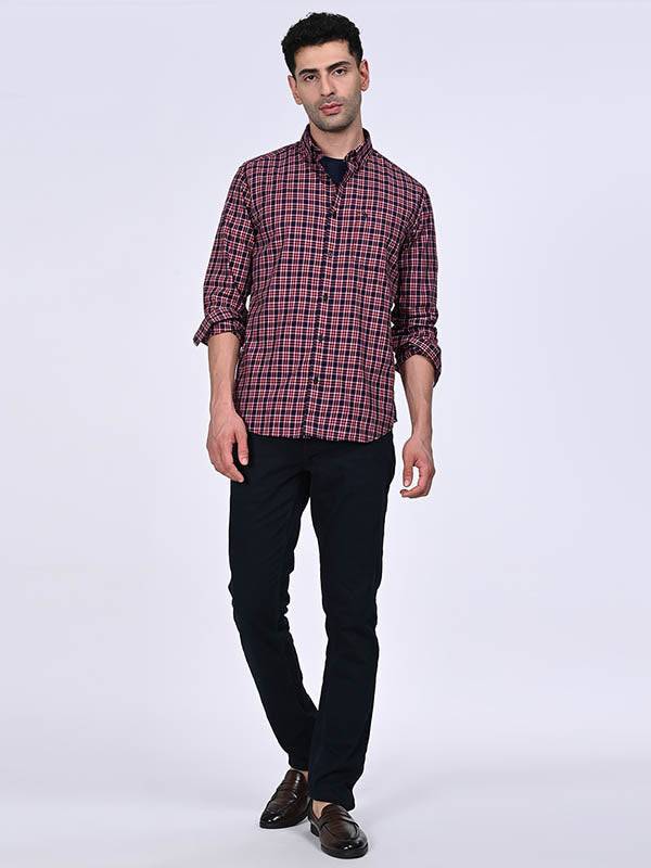 Men Checked Full Sleeve Cotton Stretch Shirt