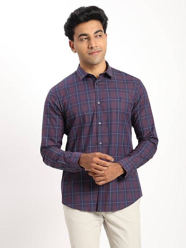Men Checked Full Sleeve Cotton Blend Shirt