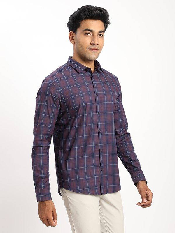 Men Checked Full Sleeve Cotton Blend Shirt