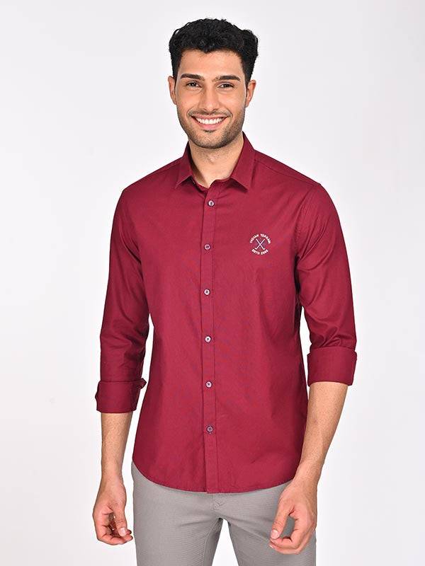 Men Solid Full Sleeve Cotton Shirt