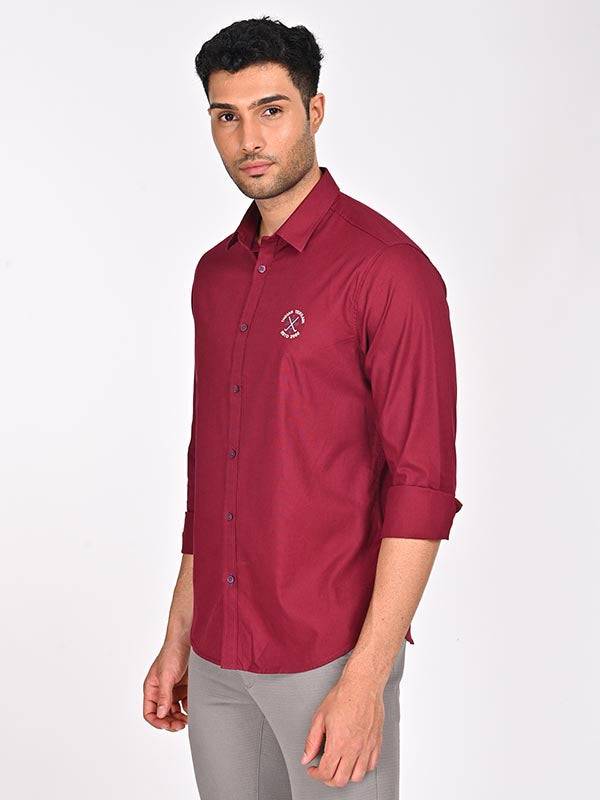 Men Solid Full Sleeve Cotton Shirt