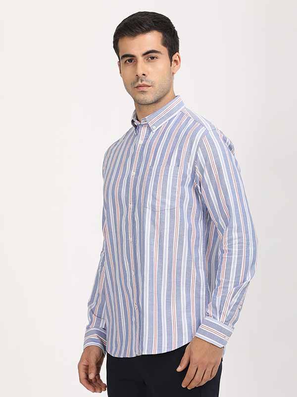 Men Stripes Full Sleeve Cotton Shirt