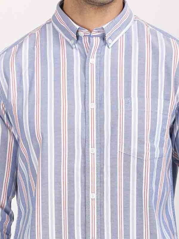 Men Stripes Full Sleeve Cotton Shirt