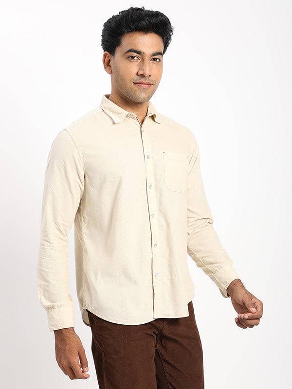 Men Solid Full Sleeve Cotton Blend Shirt