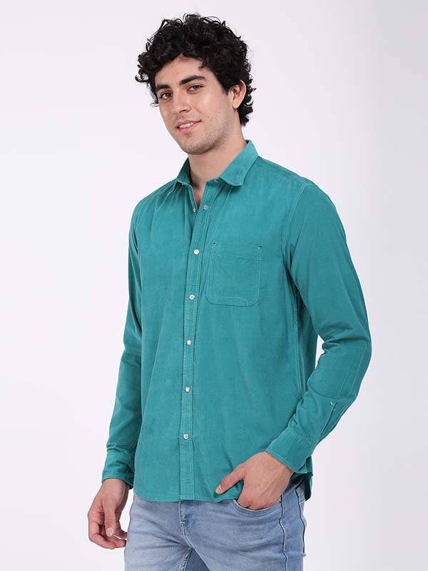 Men Solid Full Sleeve Cotton Blend Shirt