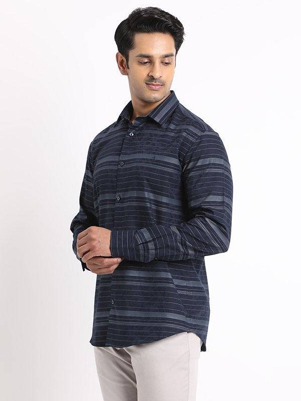Men Striped Full Sleeve Cotton Shirt