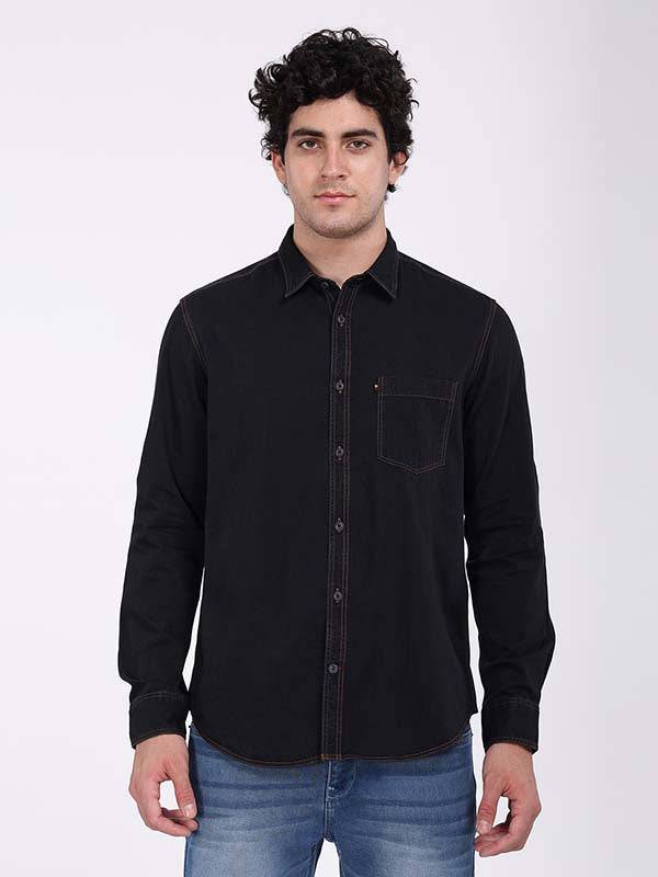 Men Solid Full Sleeve Cotton Shirt