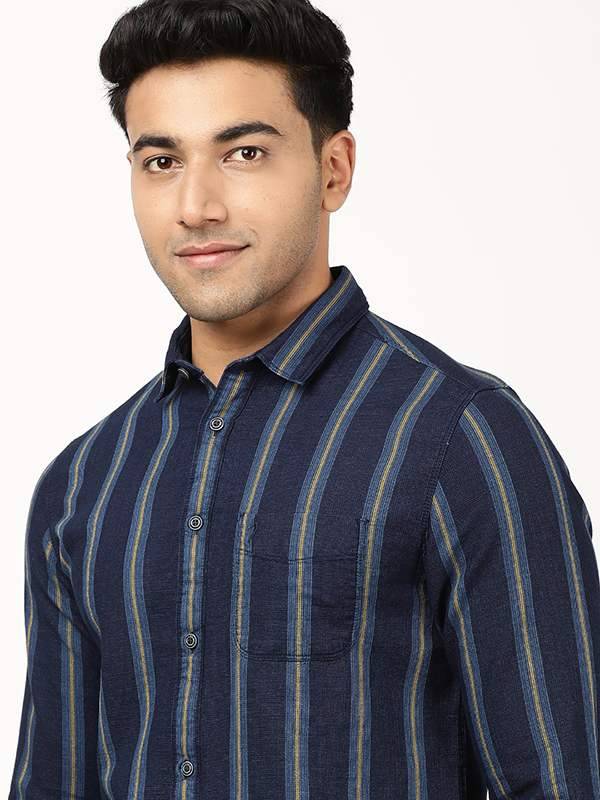 Men Striped Full Sleeve Cotton Shirt