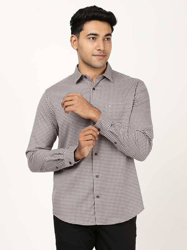 Men Solid Full Sleeve Cotton Stretch Shirt