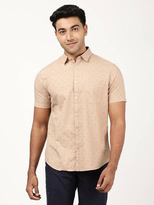 Men Printed Half Sleeve Cotton Shirt