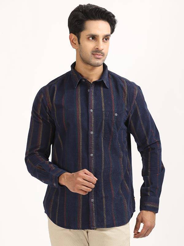 Men Stripes Full Sleeve Cotton Shirt