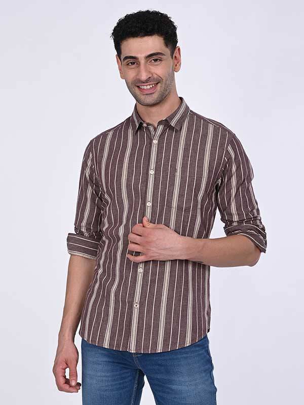 Men Striped Full Sleeve Cotton Shirt