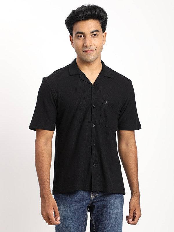 Men Striped Half Sleeve Cotton Shirt