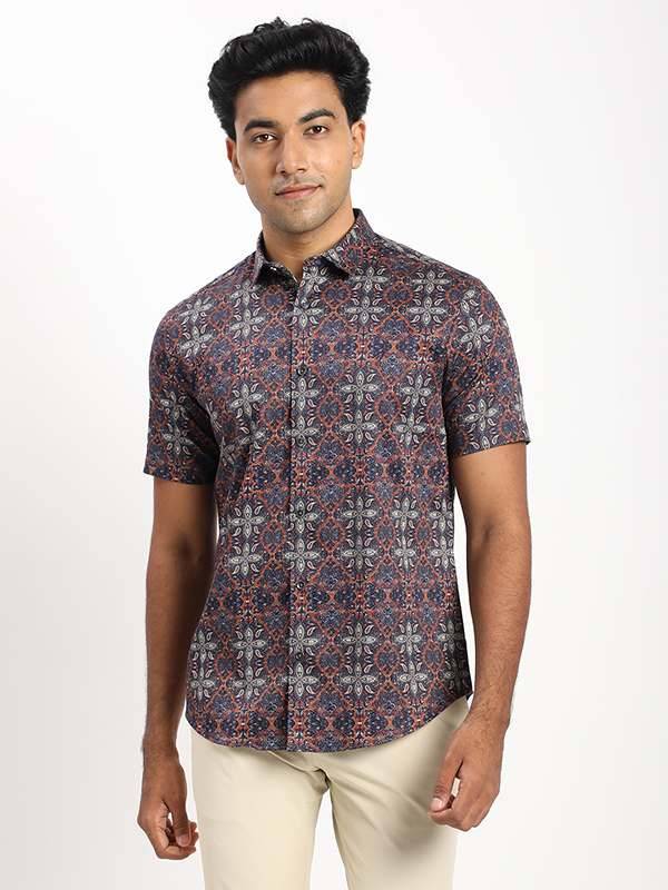 Men Printed Half Sleeve Cotton Blend Shirt